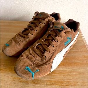 Puma Shoes Womens 8 Low Top Lace Up Comfort Sneakers 300449 Brown Suede Casual